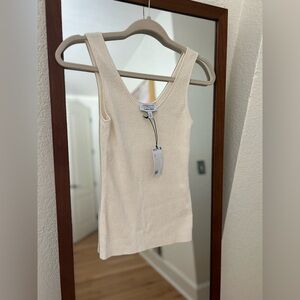 NEW cream partly silk top, size S, &other stories